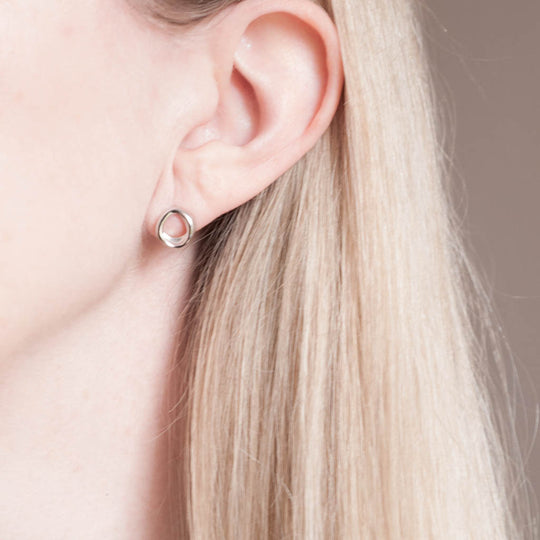 Sterling Silver Giselle Cushion Small Stud Earrings