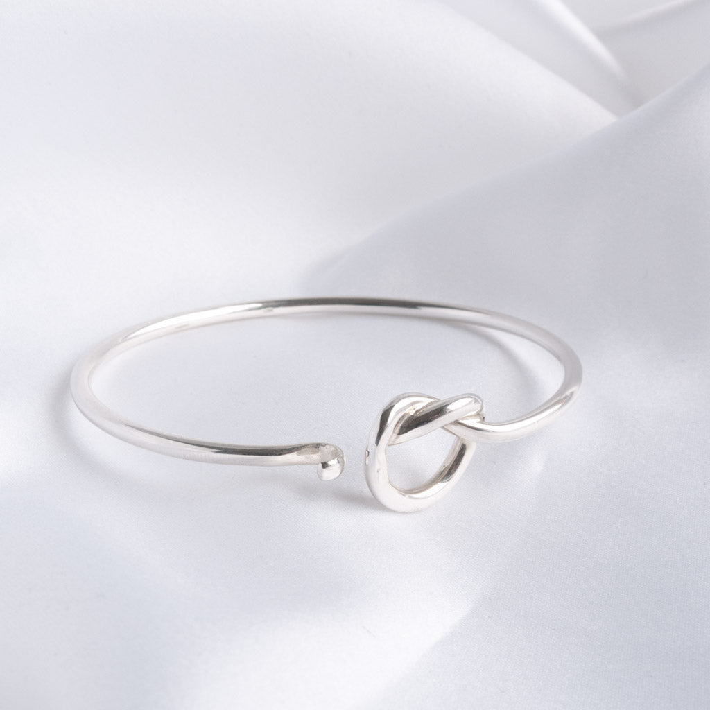 Freya Sterling Silver Open Love Knot Bangle – Tulip Jewellery