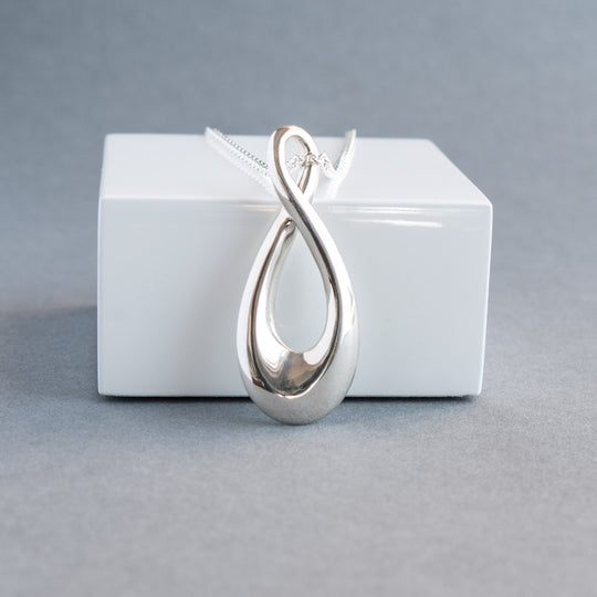 Sterling Silver Long Infinity necklace