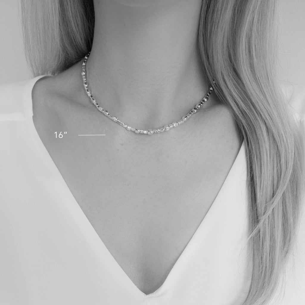 Endless Cubes Sterling Silver Cubes Choker Necklace