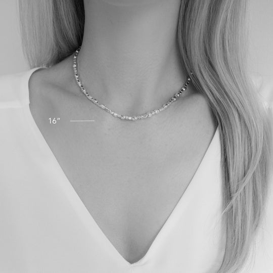 Endless Cubes Sterling Silver Cubes Choker Necklace