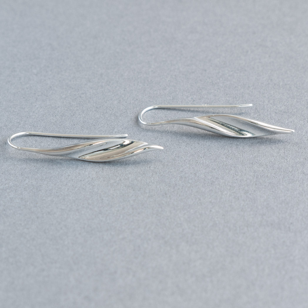 sterling Silver Twisted Ribbon Drop Earrings
