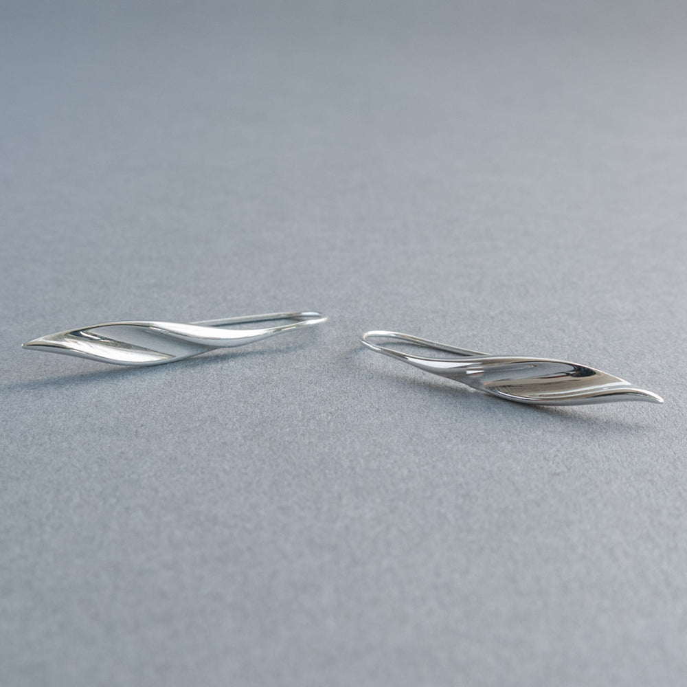 sterling Silver Twisted Ribbon Drop Earrings