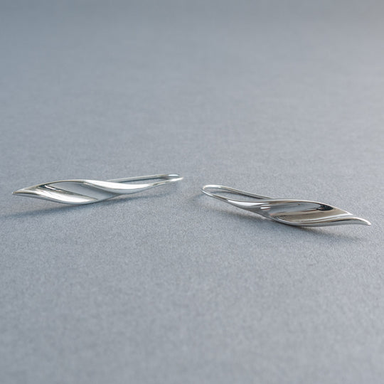 sterling Silver Twisted Ribbon Drop Earrings