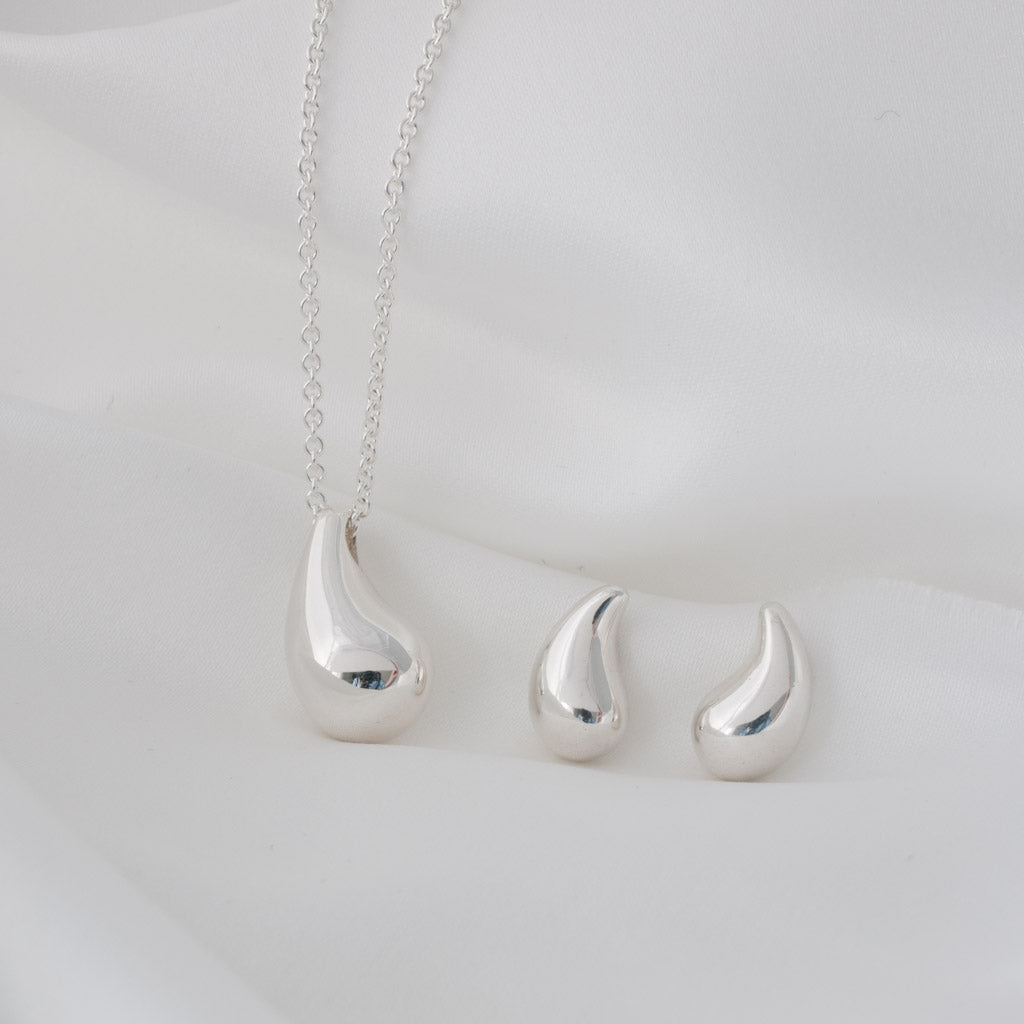 Ida Sterling Silver Teardrop Pendant Necklace
