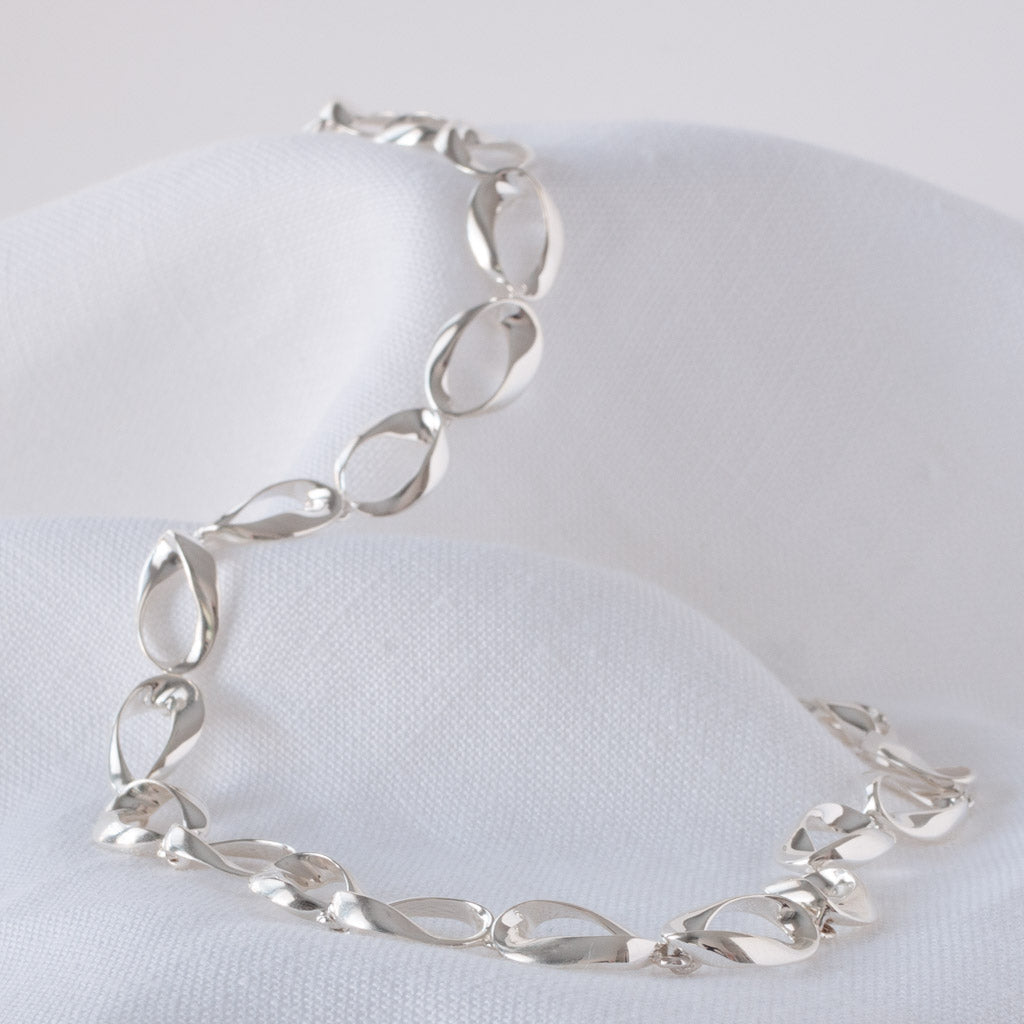 Helene solid Sterling Silver Organic Necklace