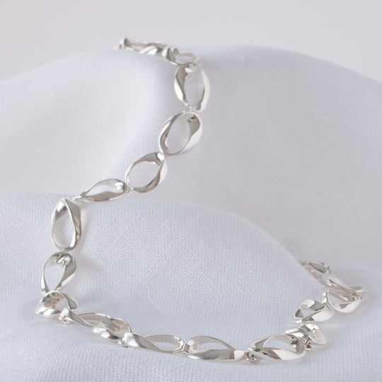 Helene solid Sterling Silver Organic Necklace