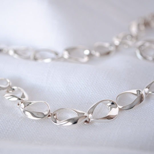 Helene solid Sterling Silver Organic Necklace