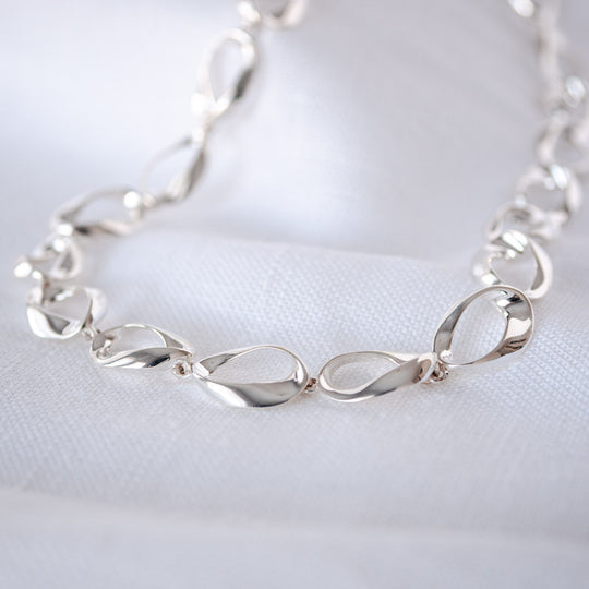 Helene solid Sterling Silver Organic Necklace