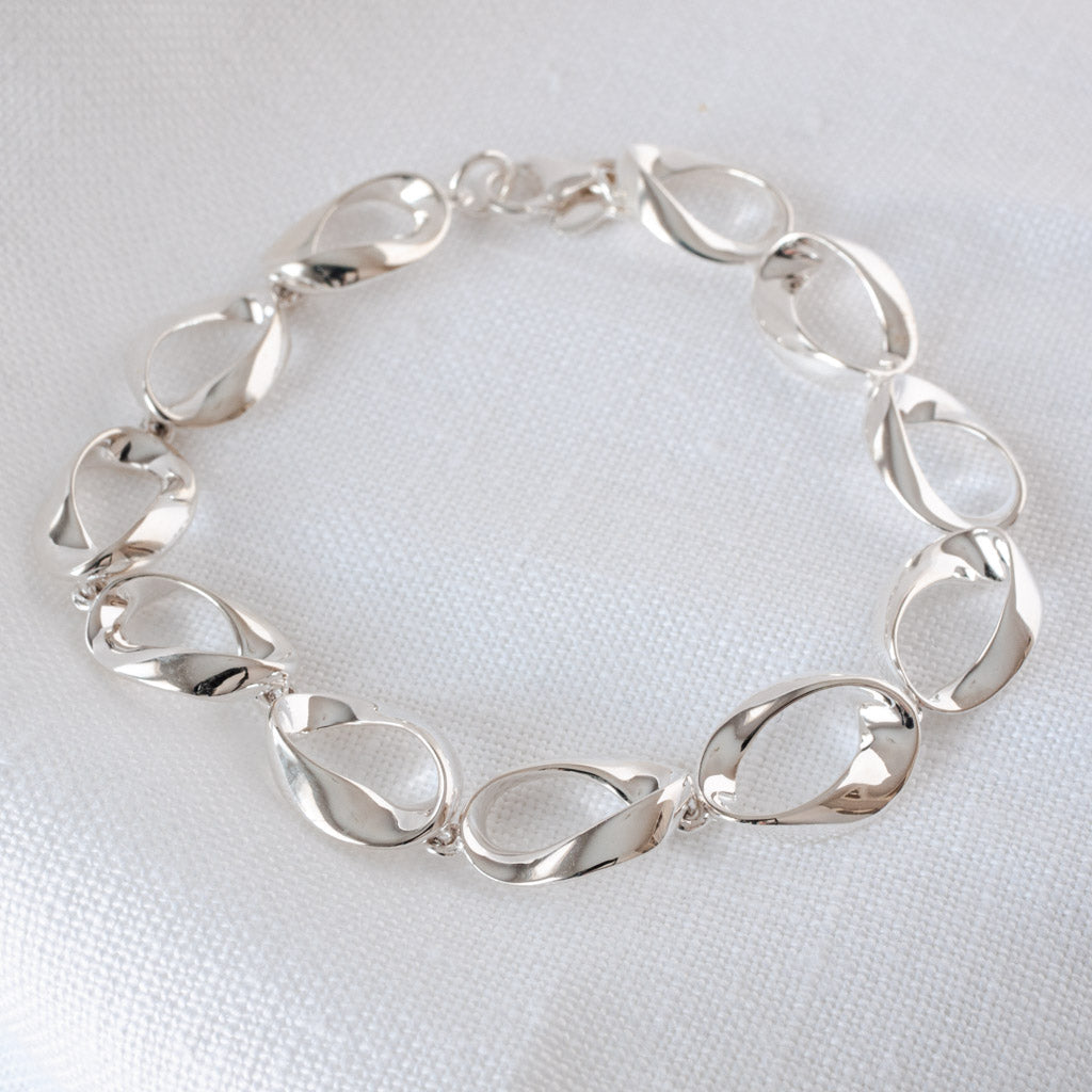 Helene solid Sterling Silver Organic Bracelet