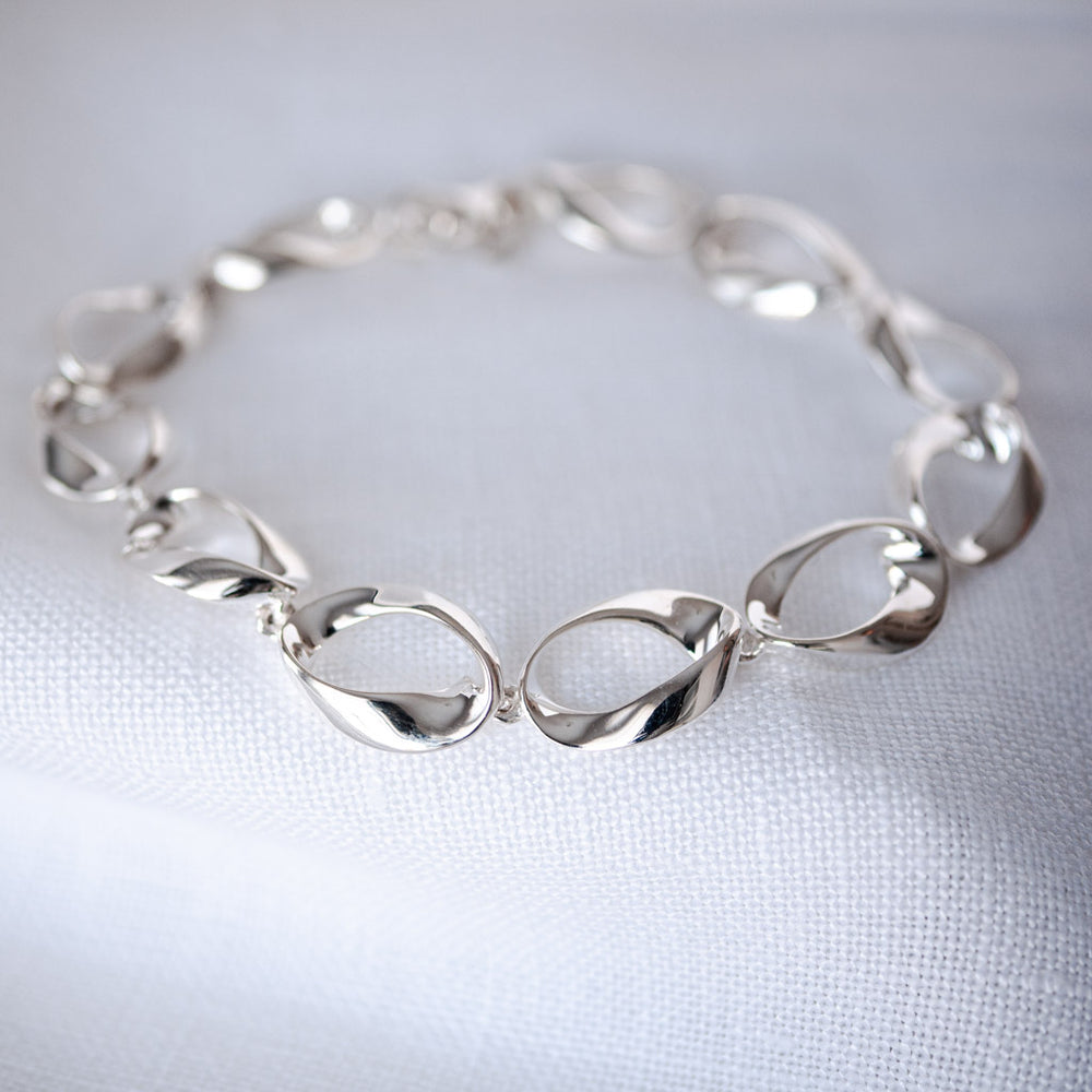Helene solid Sterling Silver Organic Bracelet