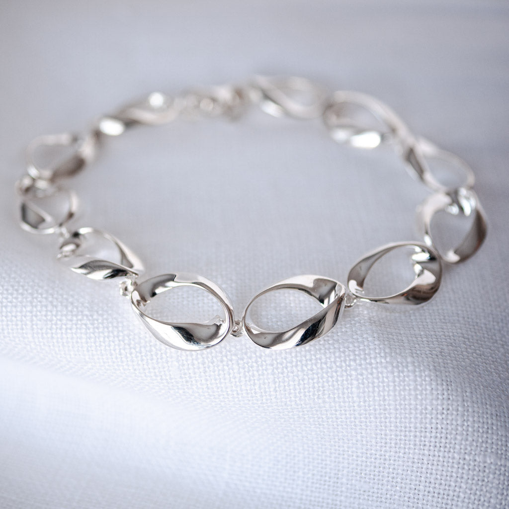 Helene solid Sterling Silver Organic Bracelet
