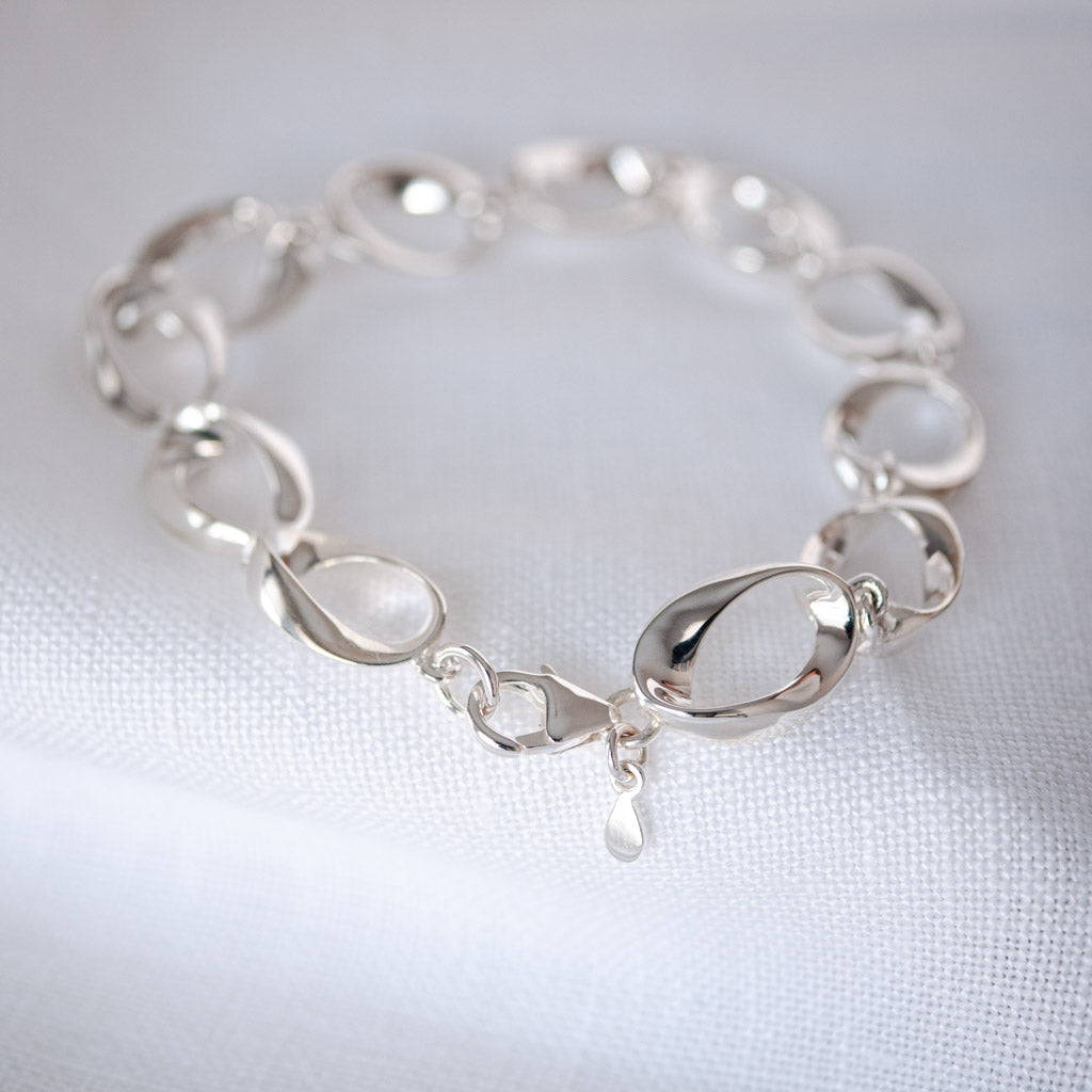 Helene solid Sterling Silver Organic Bracelet