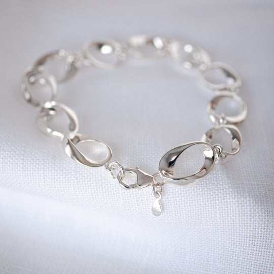 Helene solid Sterling Silver Organic Bracelet
