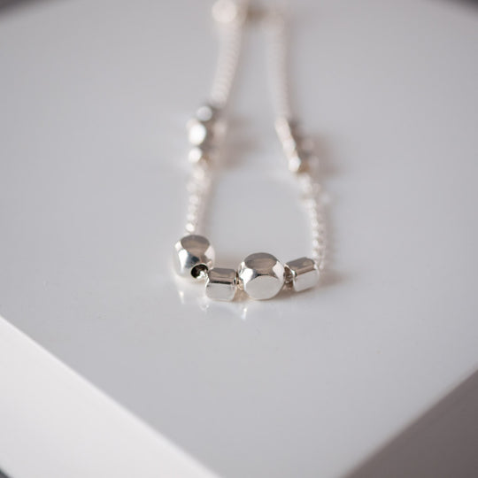 Endless Cubes Sterling Silver Small Square Cube Bracelet