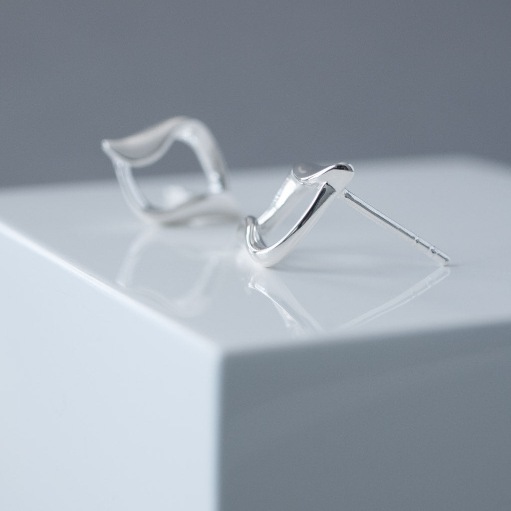 Ines Unusual Sterling Silver Stud Earrings