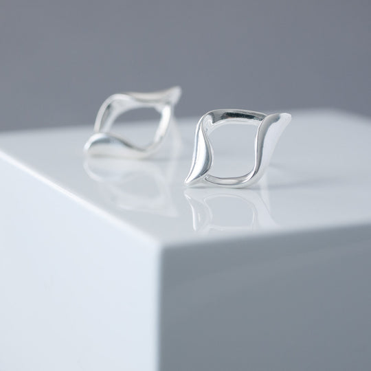 Ines Unusual Sterling Silver Stud Earrings