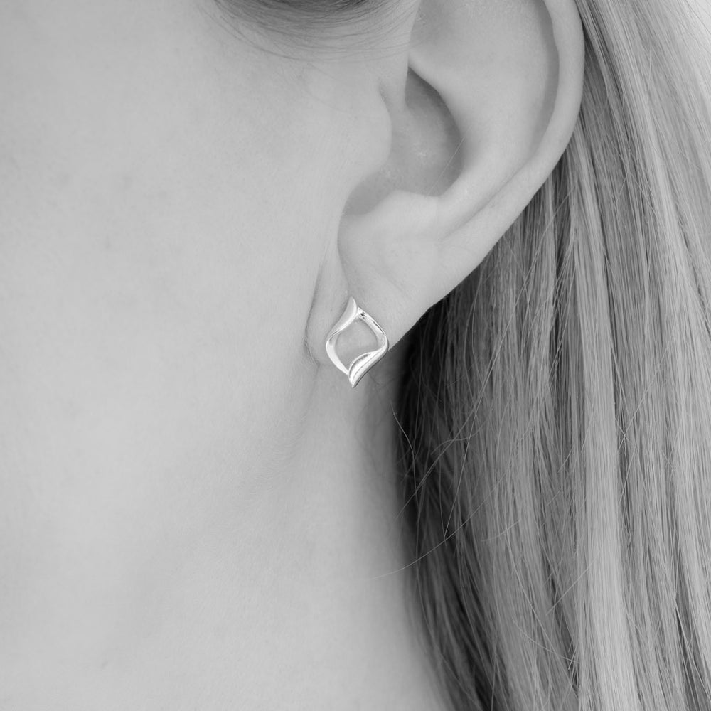 Ines Unusual Sterling Silver Stud Earrings