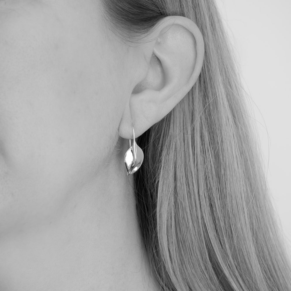 Etta Sterling Silver Leaf  Drop Earrings
