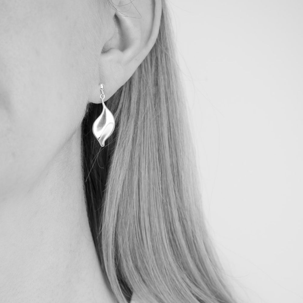 Sterling Silver Helena Large Petal Drop Earrings