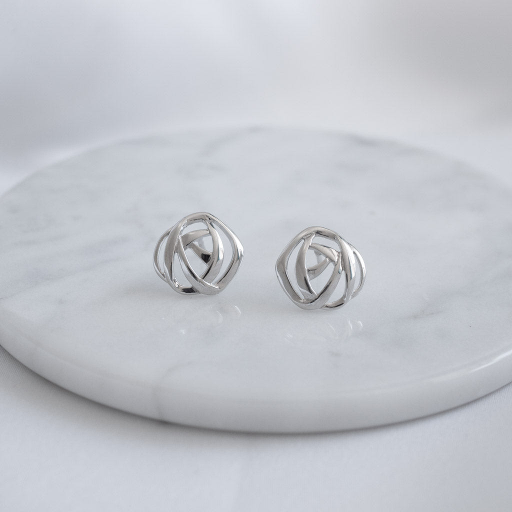 Greta Sterling Silver Circle Stud Earrings