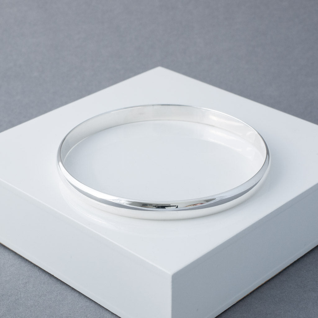 Classic Solid Sterling Silver 6mm Round Court Bangle